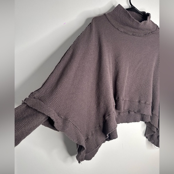 Free People We The Free Moon Daisy Thermal Pullover Horseshoe Large Sweater - Picture 9 of 12